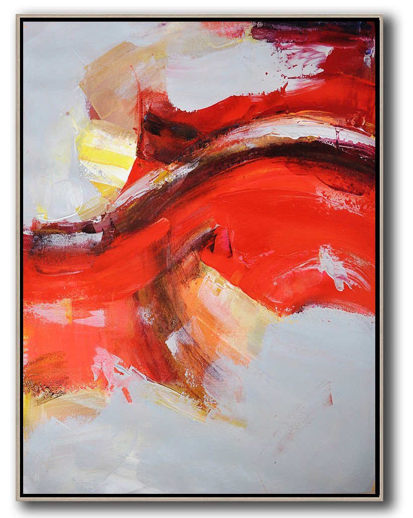 Vertical Palette Knife Contemporary Art #L28B - Online Canvas Photo Printing Large